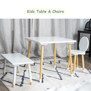 Factory new arrival  kids furniture wooden children study table and chair set