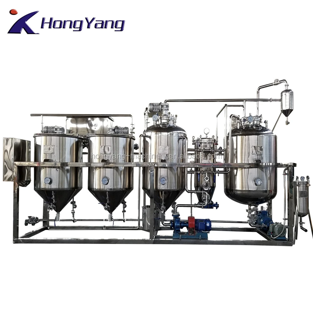 factory price and all stainless steel mini vegetable oil refining equipment