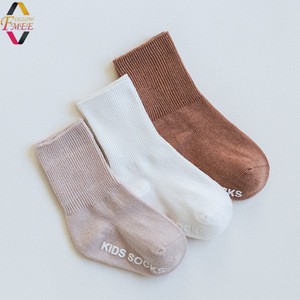 Factory price solid color 100% cotton knee high tube socks Organic Baby No-slip Infant Cotton Socks