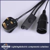 Factory supply 250V 13A UK Standard British Plug  Power Extension Cord with B22 trumpet lampholder