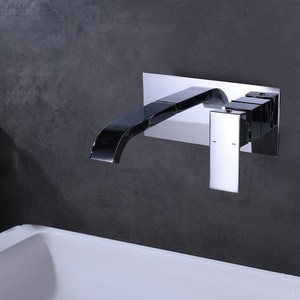 factory waterfall chrome wall mounted basin faucet bathroom shower wall faucet for hotel