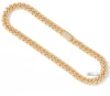 Factory wholesale fashion design zircon cuban link chain man gold plated necklace