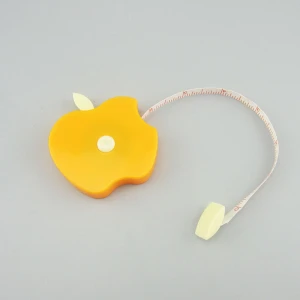 fashion apple shape mini Promotion soft fiber tape measure body Tape Measure wtih Key chain