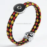 Fashion Design Colorful PU Leather Bracelet Fit 18mm snap button jewelry