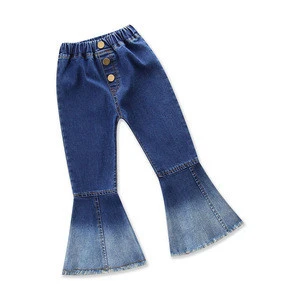 Fashion Girls Denim Bell Bottoms Children&#039;s Clothing Spring Summer Apparel 2018 New Kids Vintage Jeans