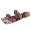 Fashion New Summer Flip Flops Women?s Slippers Comfortable Snake Pattern Material Metal Chain Indoor and Outdoor Flat Shoes