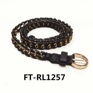 fashion PU metal chain belt - braided belt FT-RL1257
