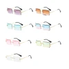 Fashion Women Vintage Ocean Lens Sun Glasses Small Rimless Rectangle Sunglasses 2020