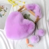 Faux Rabbit Fur Cute Fashion Love Bag Candy Color Ladies Handbag Autumn And Winter Heart-shaped Plush Bag Women