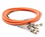 FC 12 Jacketed MM50 10Gb OM3 Aqua Fiber Pigtails 3 Meters