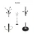 Finish metal Coat Rack With 12 Hooks Stand Hangers Hat Display Hall Hat Stand Clothing Rack With Marble Base For Entryway