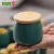 Import Food grade 90ml 105ml 120ml Green ceramic multi size kitchen storage tank with strong seal and bamboo cover from China