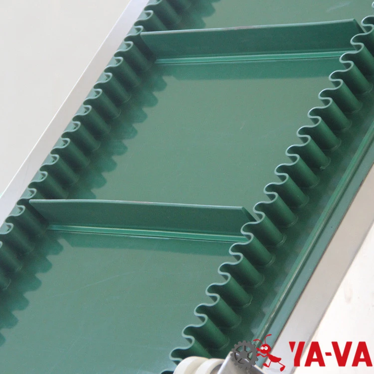 Food Grade PVC Belt Conveyor Incline Belt Conveyor, Side Baffle Conveyor