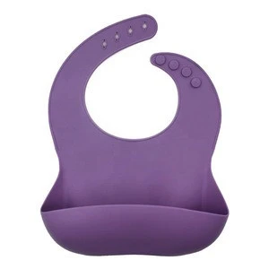 Food Grade Soft Silicone Bib Easily Wipes Clean FDA Passed Waterproof Silicone Baby Bib