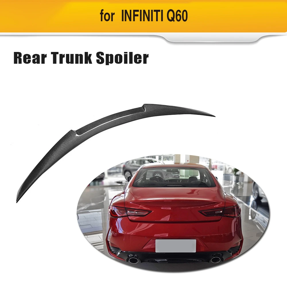 For-Infiniti Q60 M4 Carbon High Kick DuckBill Rear Spoiler
