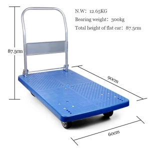 Four Wheels Plastic Foldable Hand Truck cart Platform Trolley For Warehouse