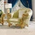 Import French royal wood carved antique gold living room sofa set luxury wood frame fabric soft upholstered sofa from China