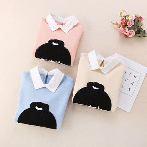 FS0635A 2018 new design children boutique clothing cute girls pullover sweater