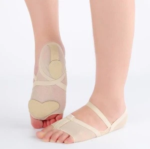 FT00002 Ballroom Latin Heel Protector Professional Ballet Dance Socks Leather Sole Dance Shoes Foot Thong Toe Pad