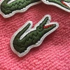 full embroidery crocodile logo patch,high quality crocodilian logo patch,iron on backing crocodile logo label