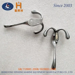 Furniture Accessories Polished Stainless Steel Triple Coat Hook