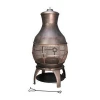 Garden Fire Pit 42-in H x 22-in D x 22-in Copper Coating Stove High Temperature Painting Steel Chiminea