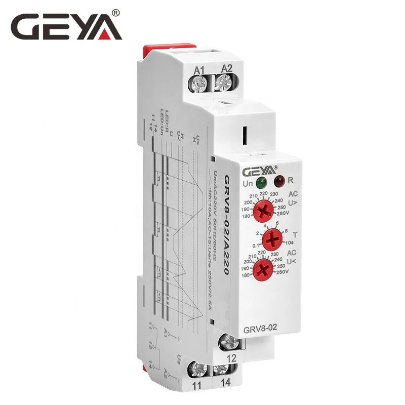 GEYA GRV8-02 AC / DC supply voltage single phase 10A monitoring voltage relay