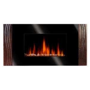 glass PU Decor flame effect electric fireplace wall heater