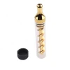 Gold creative metal pointed spiral glass smoking pipe detachable