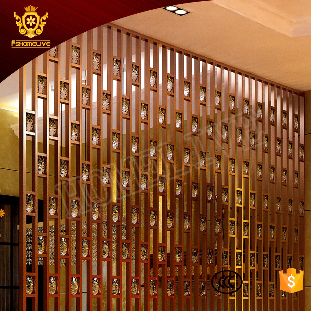 Gold hotel restaurant home use stainless steel  room divider metal screen