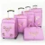 Import golden color built-in wheel luggage 20 24 28 32 trolley suitcase pu leather 5 piece luggage from China
