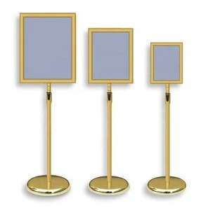golden color floor stand A4 metal display rack