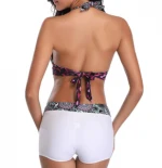 Halter Bikini Set with Boyshort Push Up 2 Piece Swimsuit Bathing Suit for Women