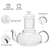 Handmade high transparent heat resistant borosilicate glass teapot