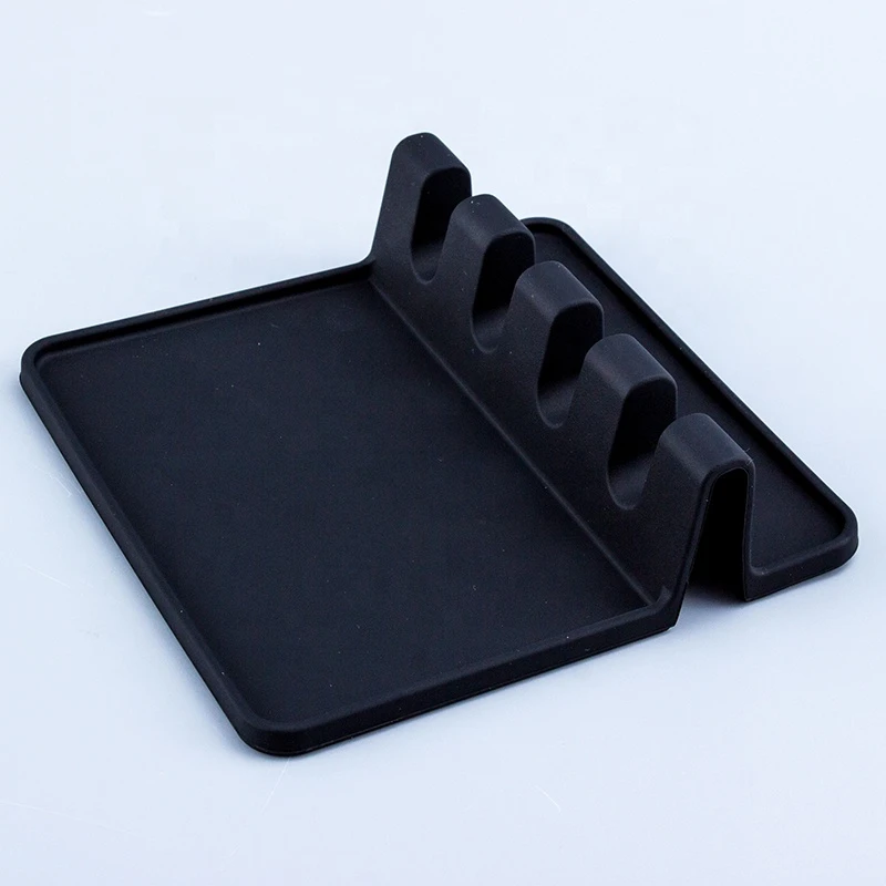 Heat-Resistant Thicken Kitchen Spoon Holder Silicone Utensil Rest with Anti-Slip Design