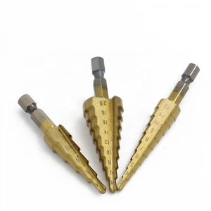 Hexagon Shank Titanium Step Drill Bits 3-12mm 4-12mm 4-20mm HSS Power Tools HSS Wood Metal Drilling