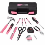 Hi-Spec 39 Pieces Ladies Tool Kit Pink Tool Set with Most Reached Household Tools Combination Pliers &more in a Storage Box