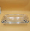 High borosilicate heat resistant rectangular glass bakeware set glass tray dish