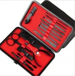 High-end stainless steel nail clippers set of 15 pieces custom logo manicure nail pedicure knife beauty scissors tool
