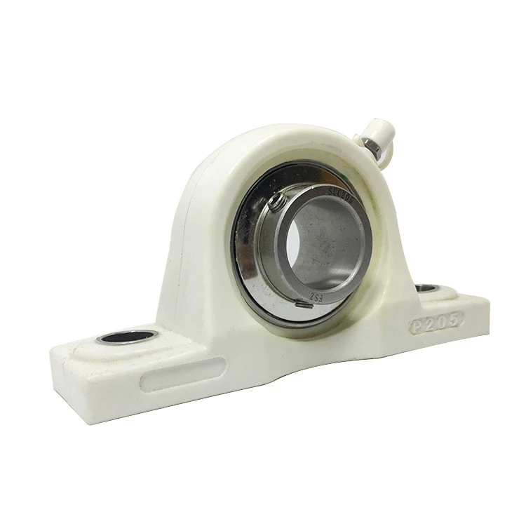 High Performance White Housed thermoplastic Pillow Block Bearing p205 House for food machine  plastic housing bearing