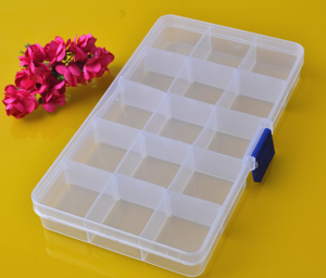 High Quality 15 Cell Empty Transparent Plastic Small Parts Storage Box For Jewelry Beads