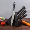 High Quality 15 Pcs Black Kitchen Knife Set with Black Wood Block