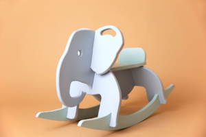 High Quality baby wooden toy mini rocking elephant
