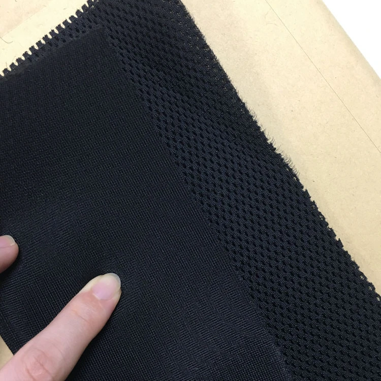 high quality black color in-stock 300-310GSM 3D mesh fabric for sport shoes