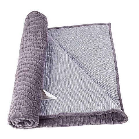 high quality cotton velvet fabric grey color quilt/Duvet/Bedspread