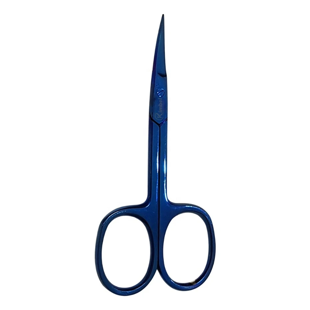 high quality cuticle nail and fine scissor with top quality in plasma rainbow color with custom logo