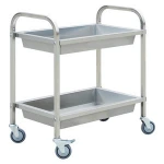 High quality dish collection heavy duty serving dining trolley cart / stainless steel food service trolleys & trays