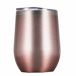 High quality double wall metal vacuum thermal insulated wine egg tumbler cup stainless steel