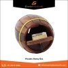 High Quality Excellent Polish Natural Finish Wine Barrel Style Wooden Money Bank