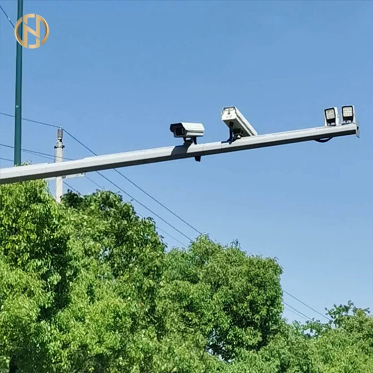 High quality galvanized street pole  CCTV camera